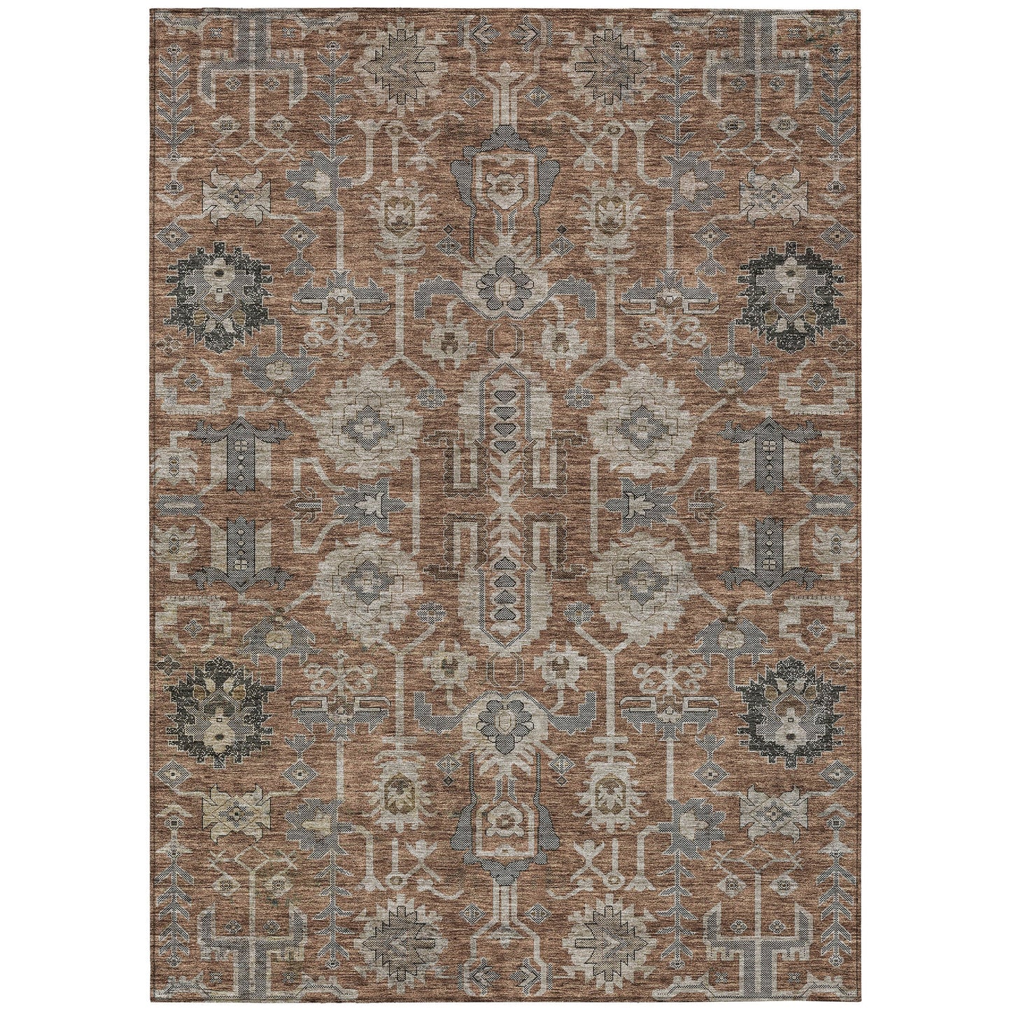 Addison Rugs Chantille ACN697PK 9 x 12 (ft) Paprika Rectangular Indoor/Outdoor Geometric Machine washable Area rug
