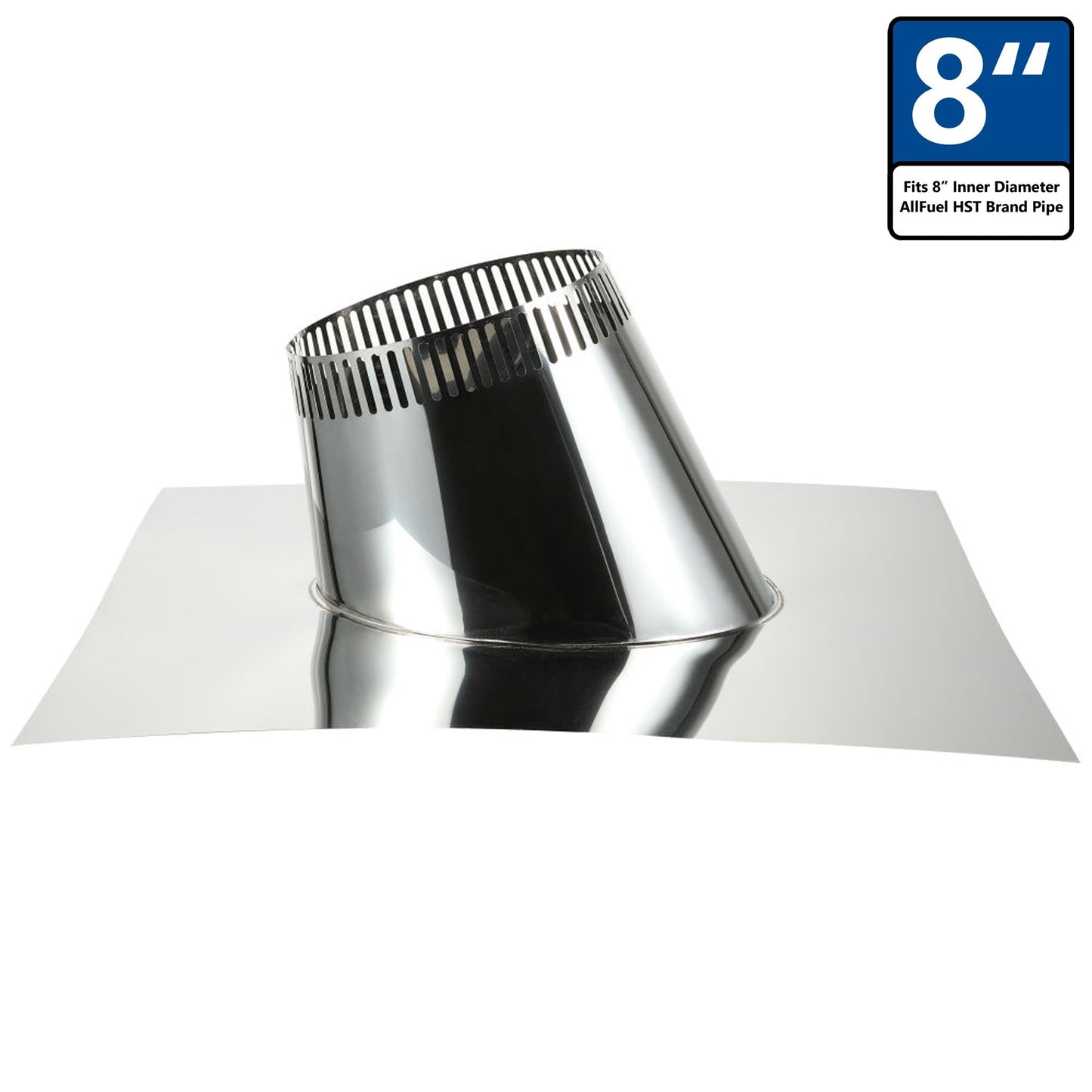 AllFuel HST 8" 1/12-6/12 Roof Flashing Chimney Pipe Accessory Kit for Roof Support BL.EV.RB-SHT8RF01