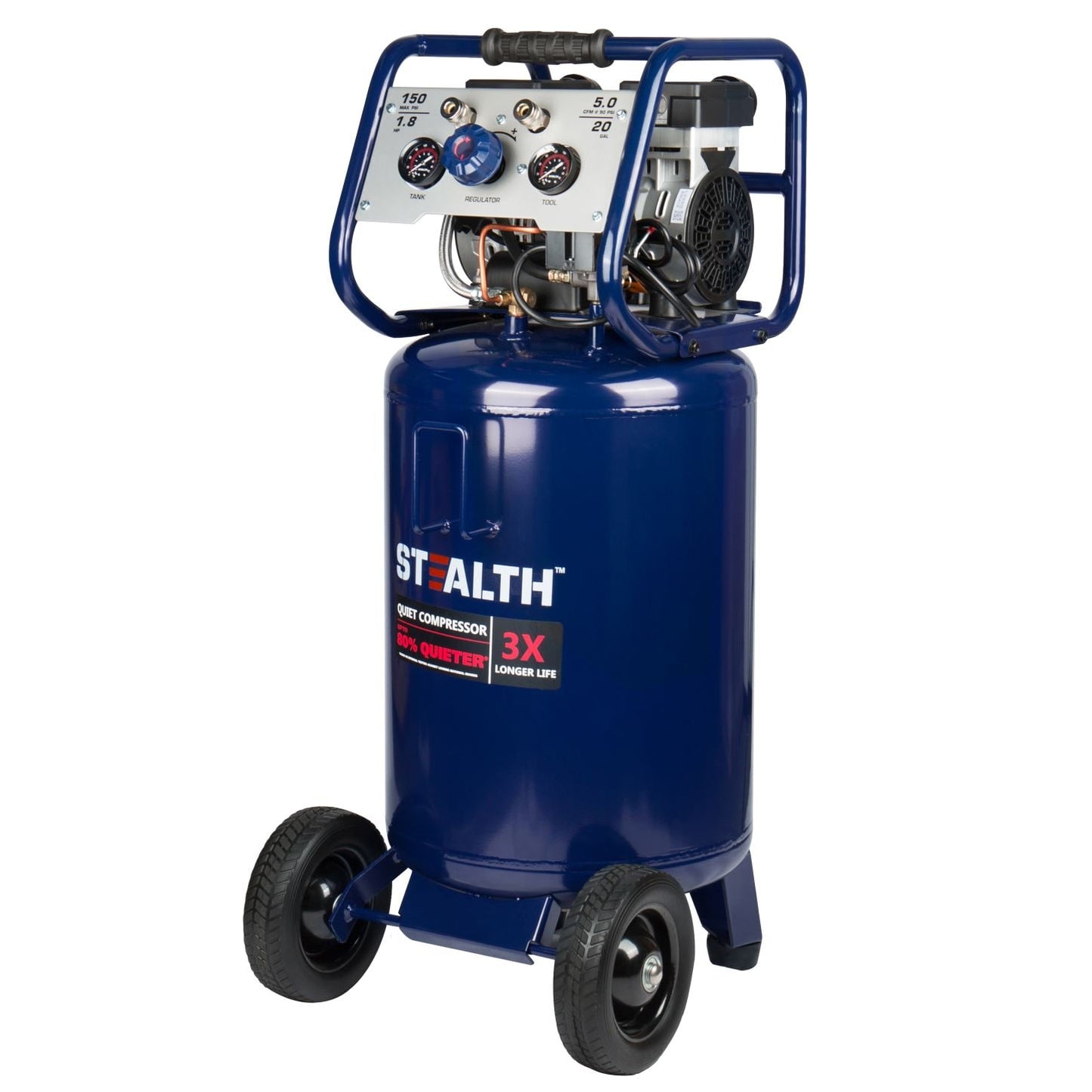 Stealth Quiet Tech 20-Gallon Portable Electric 150 PSI Vertical Air Compressor SAQ-12018