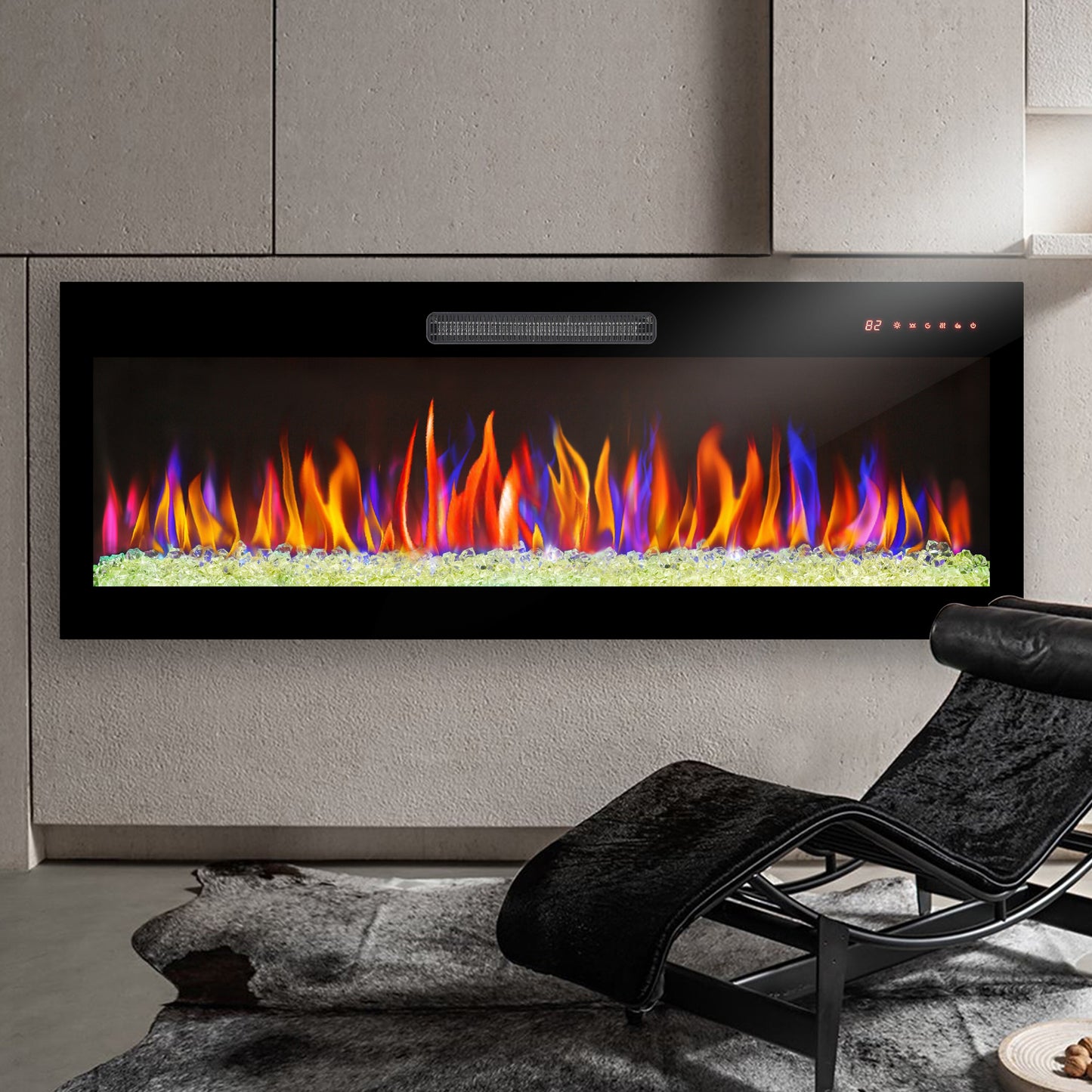 ToolCat 50-in W Antique Black Fan-forced Electric Fireplace MGG3-2-CEMFP