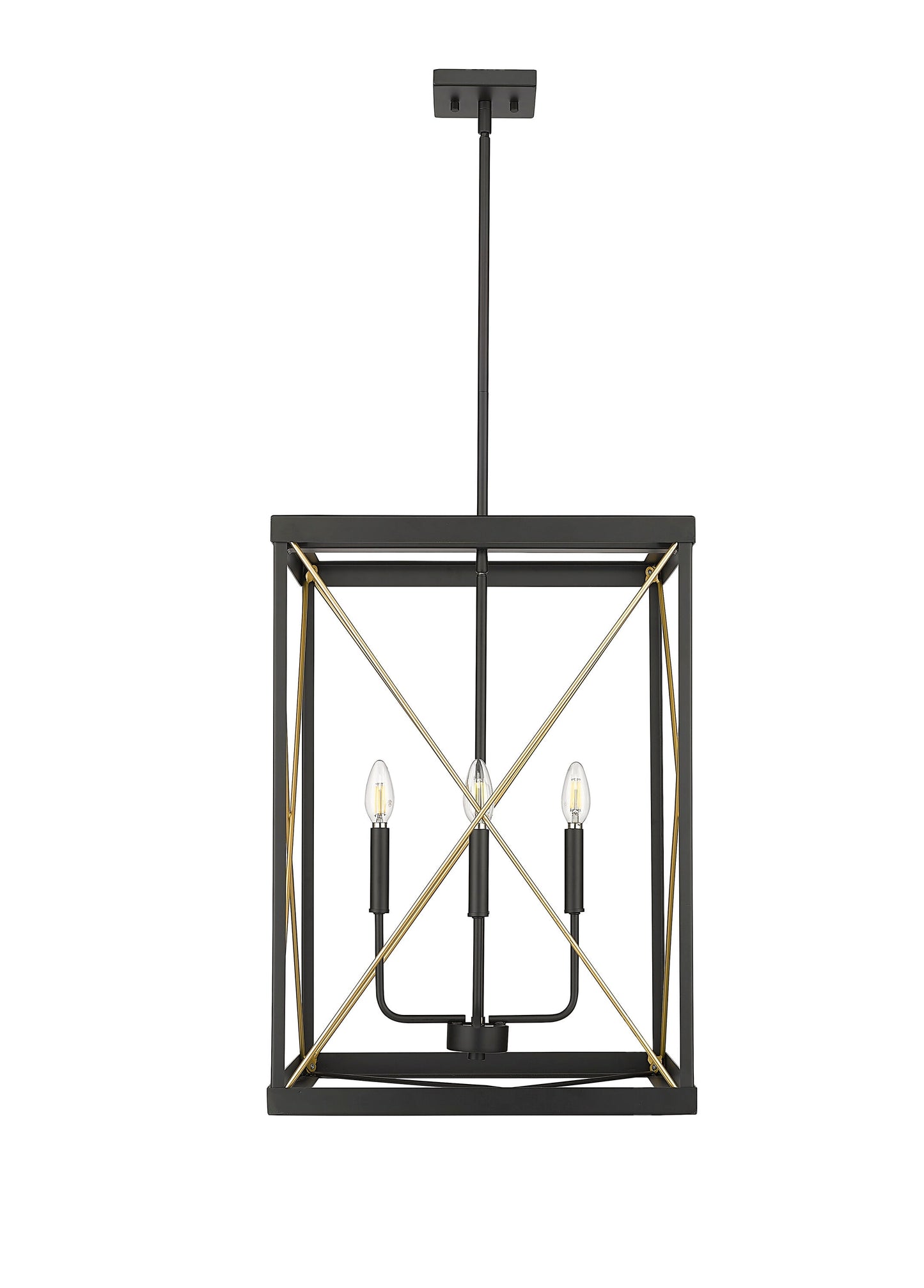 Millennium Lighting Terni 4 -Light Matte Black / Painted Modern Gold Modern/contemporary Square Large Hanging Pendant light
