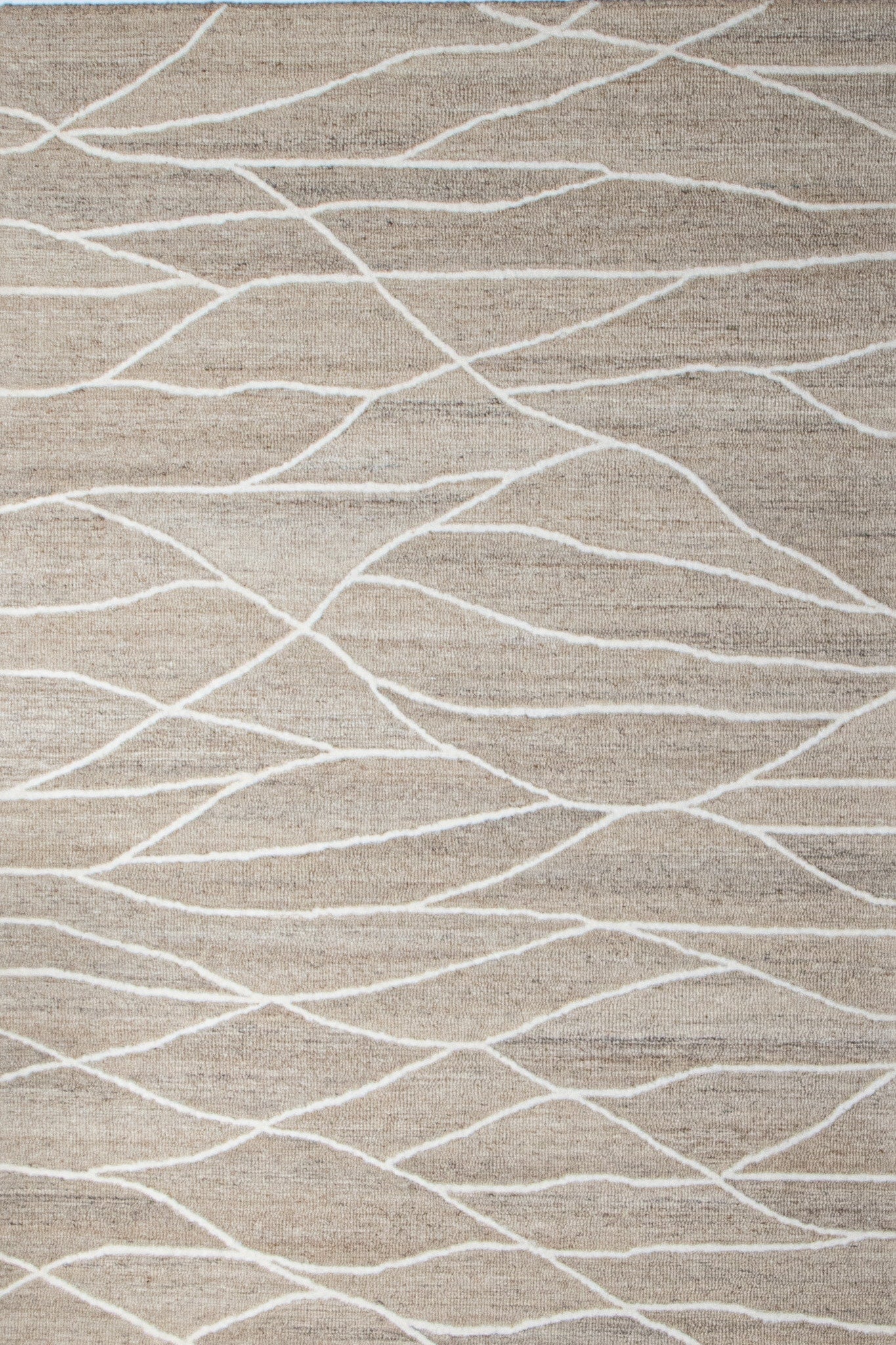 Bashian Verona 5 x 8 (ft) Wool Beige Rectangular Indoor Geometric Area rug