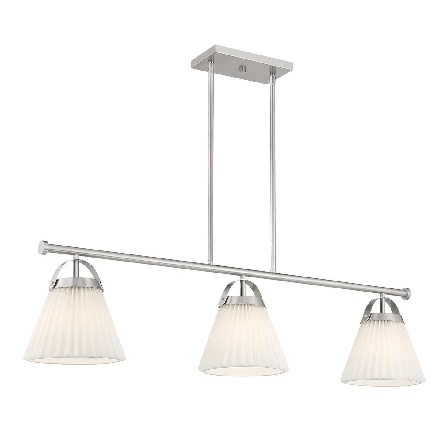 Trade Winds Lighting Linear Chandelier in Brushed Nickel