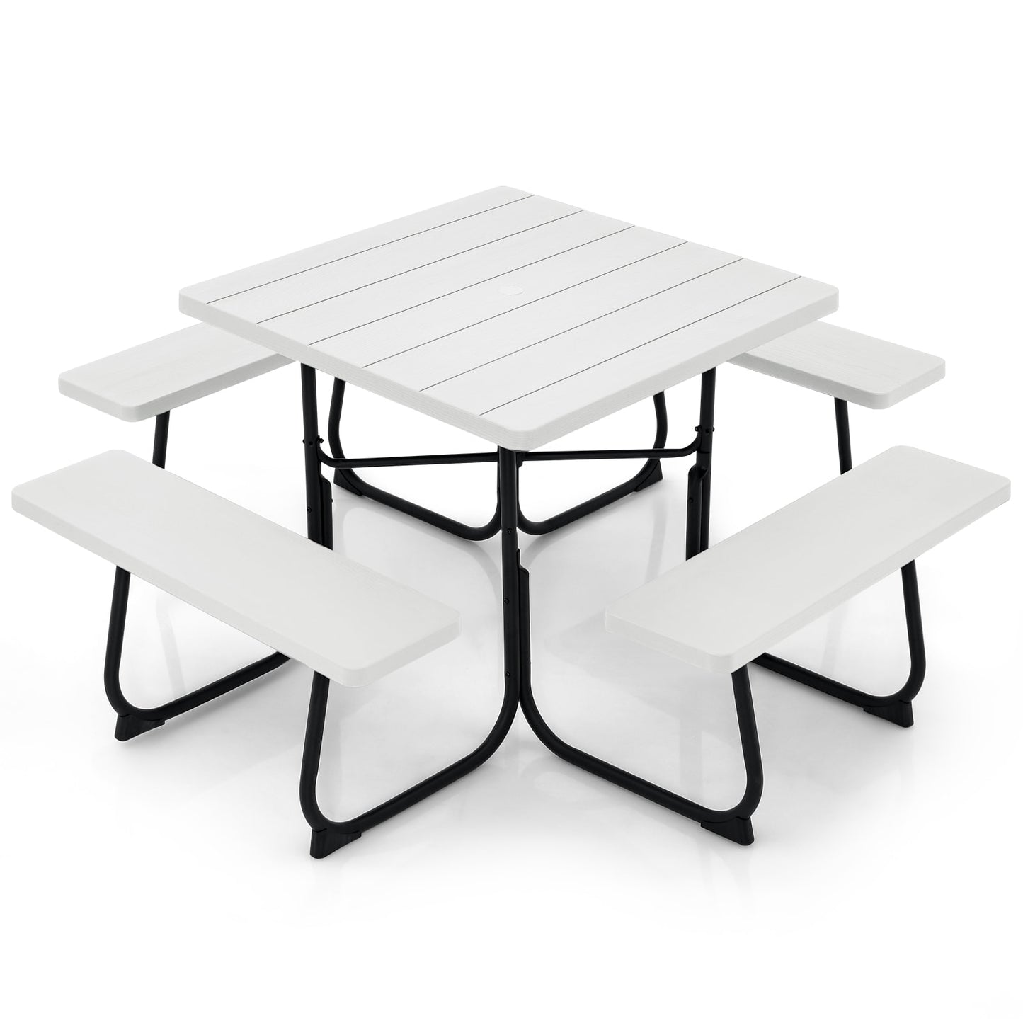 Poinic 35-in White Plastic Square Picnic Table