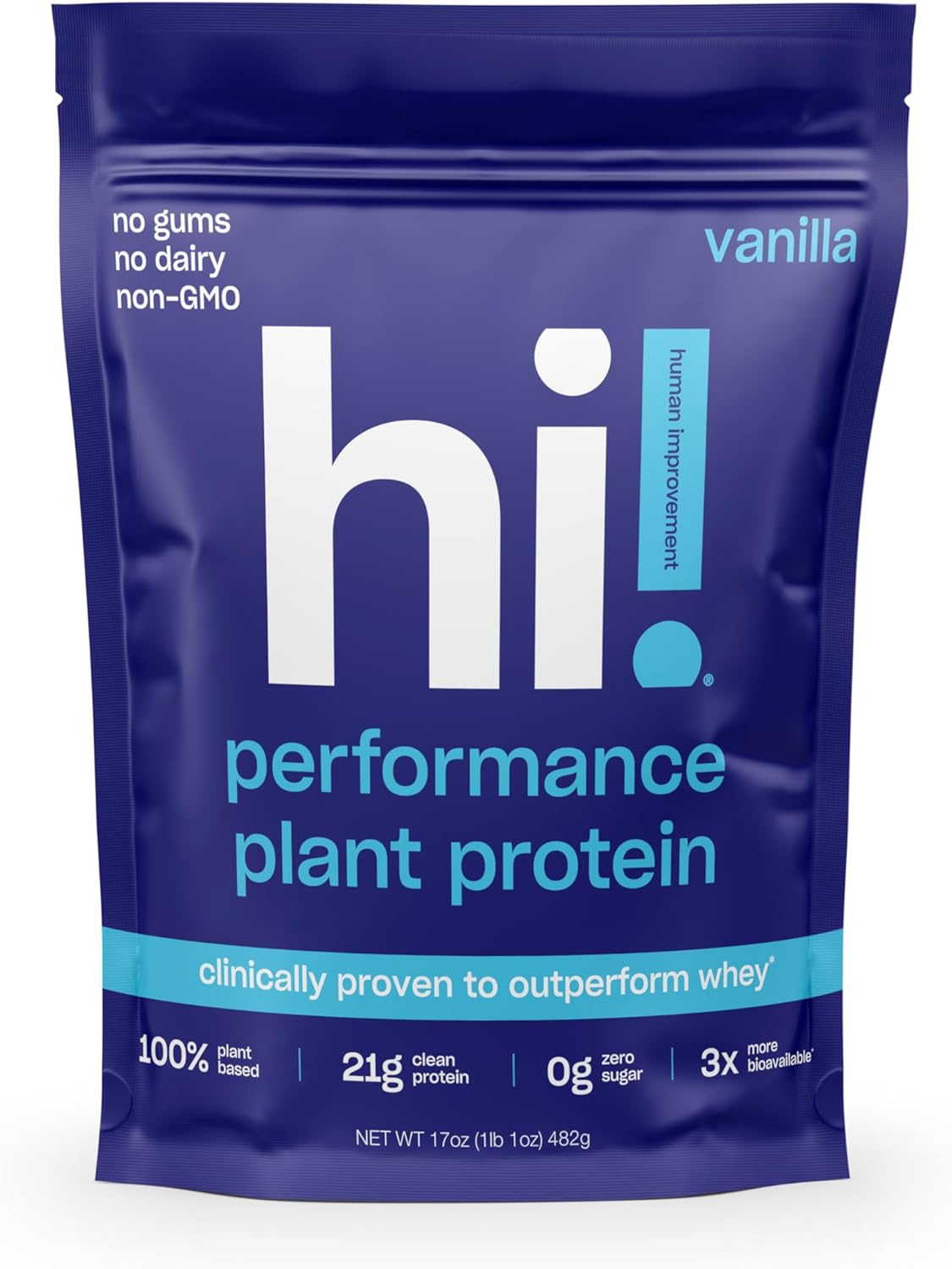 Performance Plant Protein Powder | 3x Better Amino Acid Absorption | Vanilla Protein Powder & BCAAs | Digestive Enzymes for Easy Digestion | 21g Protein, 130 Calories per Serving (Vanilla)