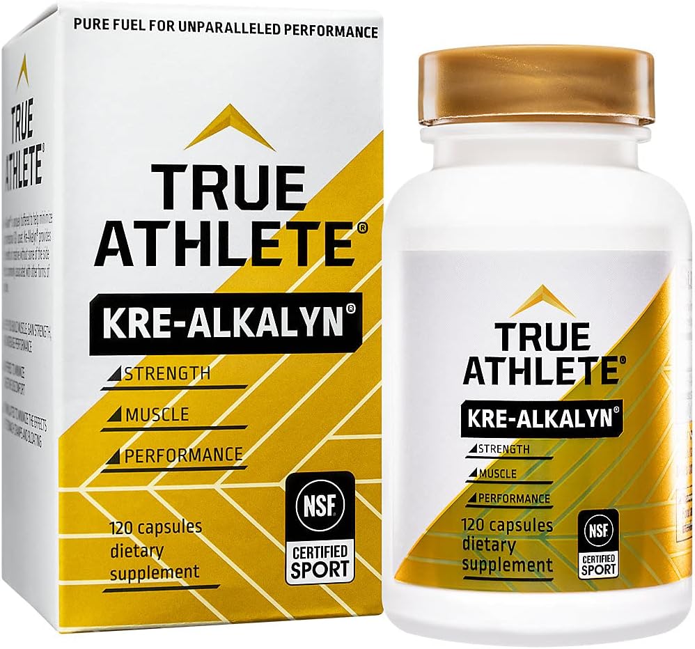 True Athlete Kre Alkalyn 1,500mg - Helps Build Muscle, Gain Strength & Increase Performance, Buffered Creatine for Optimal Absorption - NSF Certified for Sport (120 Capsules)
