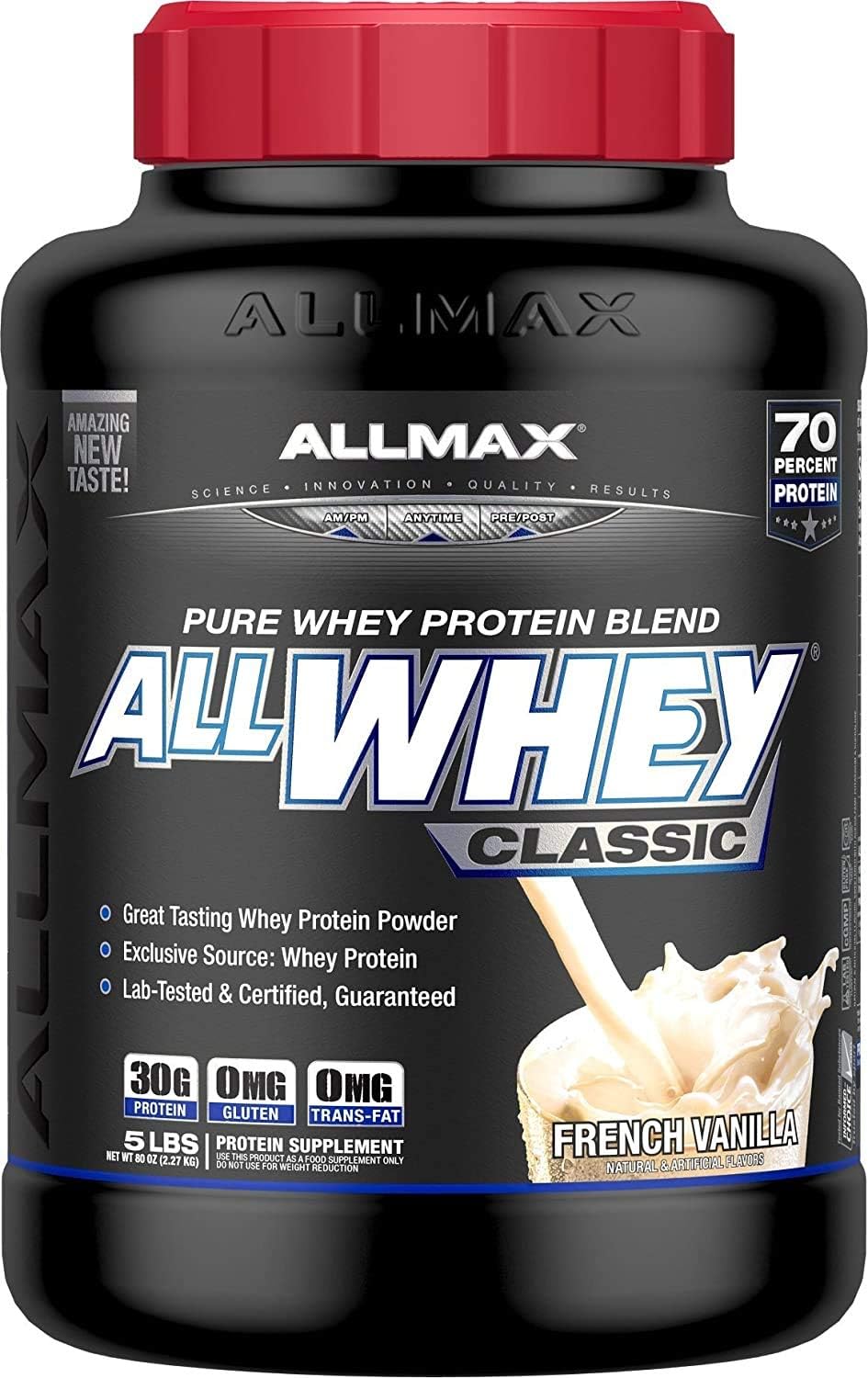 ALLMAX Nutrition AllWhey Classic Whey Protein, Vanilla, 5 lbs