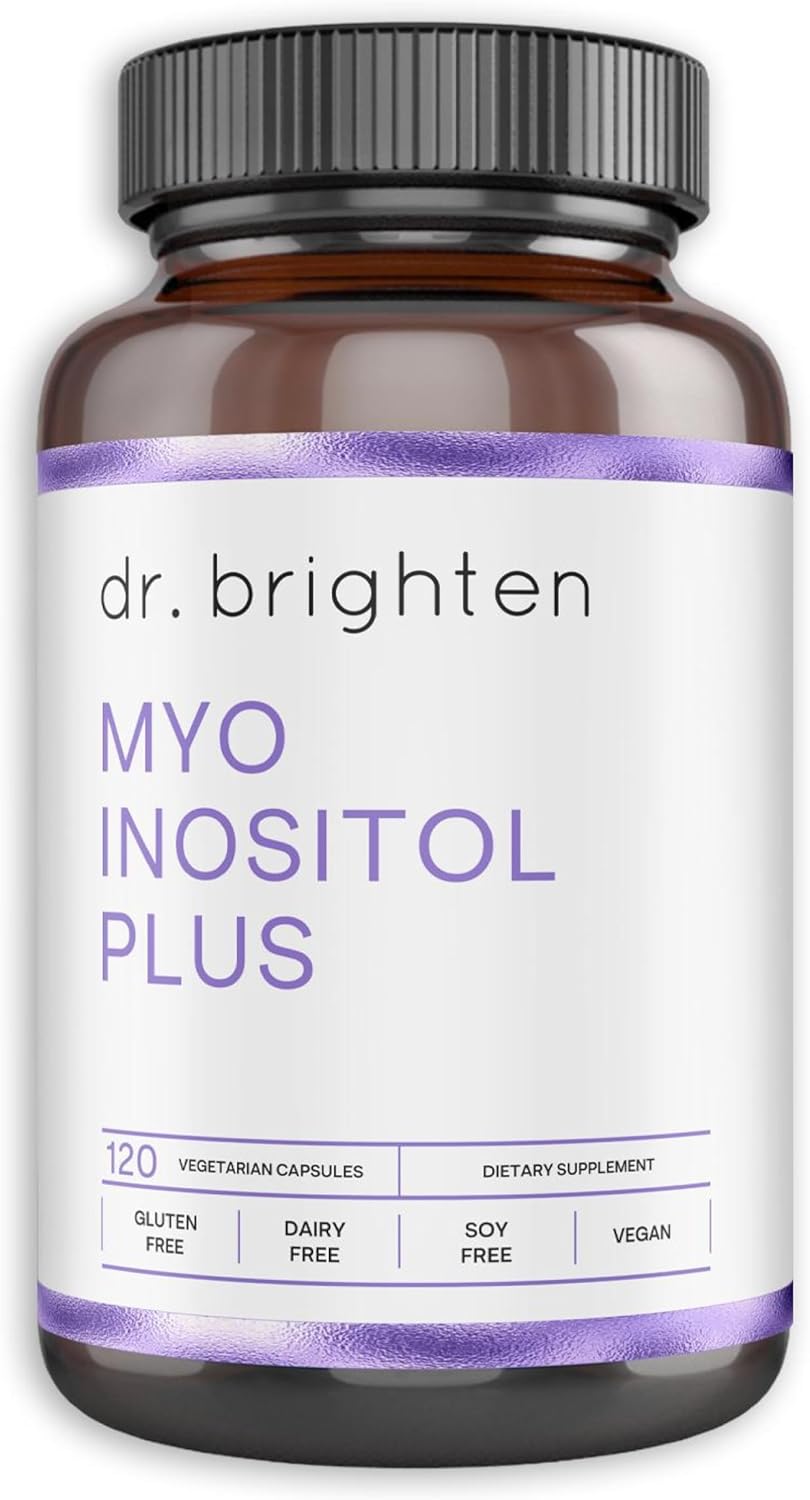 Dr. Brighten Myoinositol Plus - Doctor Formulated Ratio of Myo- and D-Chiro-Inositol to Support PCOS Symptoms, Hormone Balance, Healthy Ovarian Function, and Regular Menstrual Cycles