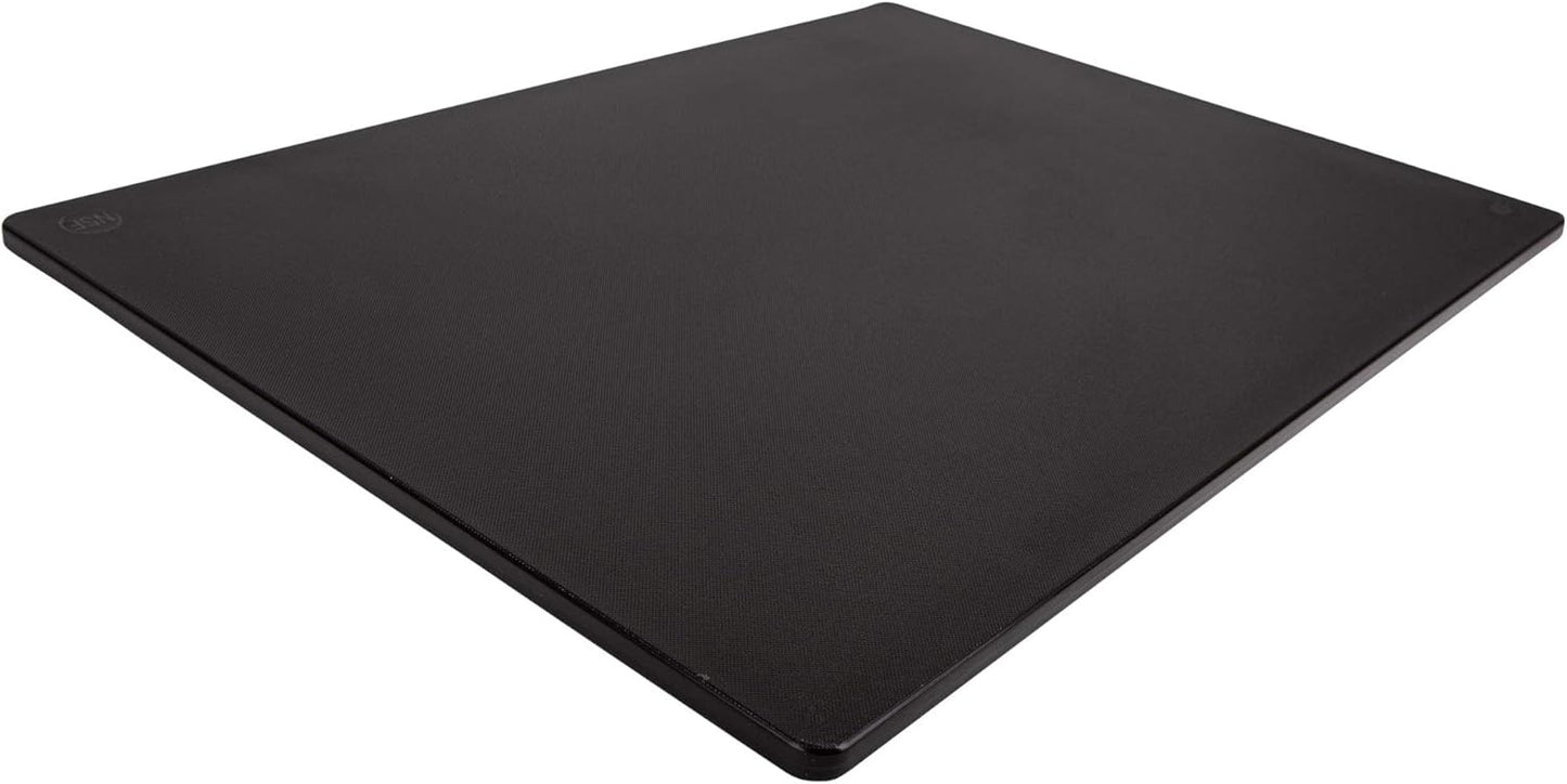 Thirteen Chefs Extra Large 24 x 18 Black Cutting Board - 1\/2" Thick HDPE Plastic for Restaurants and Professional Kitchens
