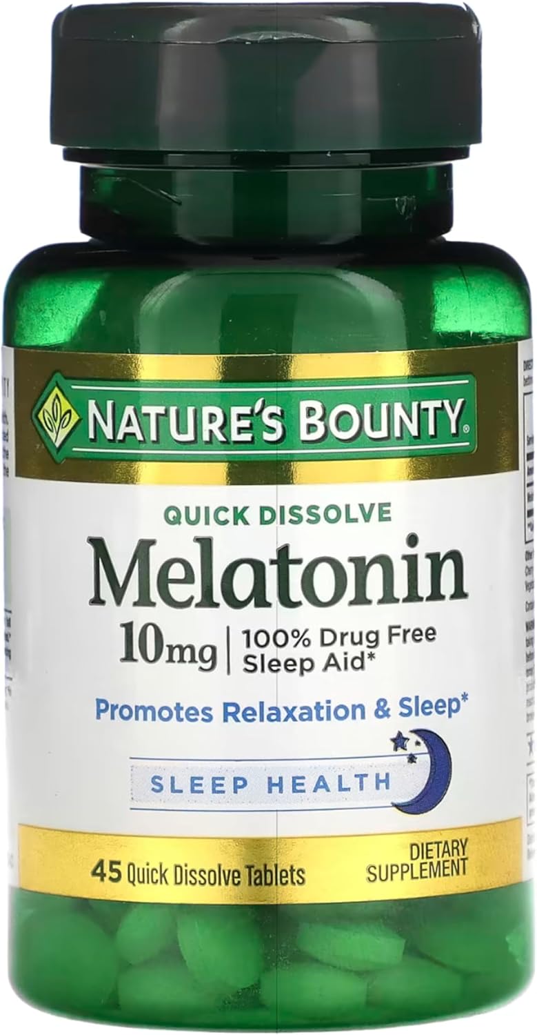 Nature's Bounty Melatonin 10 mg Quick Dissolve Tablets 45 ea (Pack of 4)
