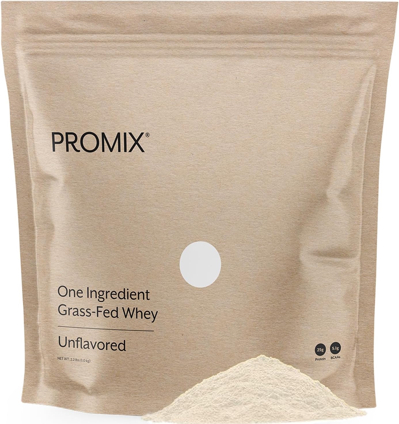 ProMix Nutrition One Ingredient Whey Protein Powder, 25g Protein per Serving, Sugar Free, Soy Free, Unflavored - 32 Servings