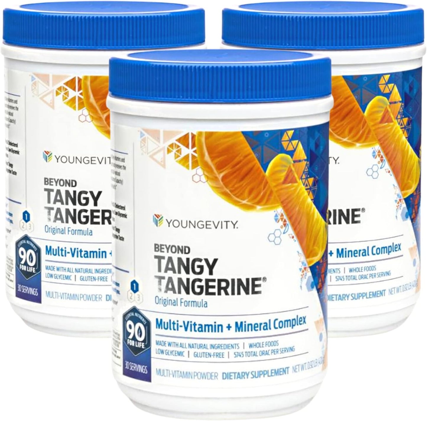 Youngevity Beyond Tangy Tangerine - Original Formula | Multi-Vitamin & Mineral Complex | Made with Natural & Whole Foods | 5,745 ORAC | 3 Pack