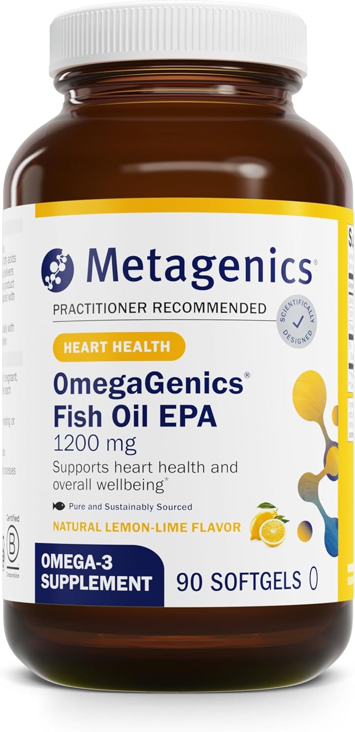 Metagenics OmegaGenics Fish Oil EPA 1200 - Omega-3 Fish Oil Supplement - for Heart Health & Immune System Health* - 90 Softgels