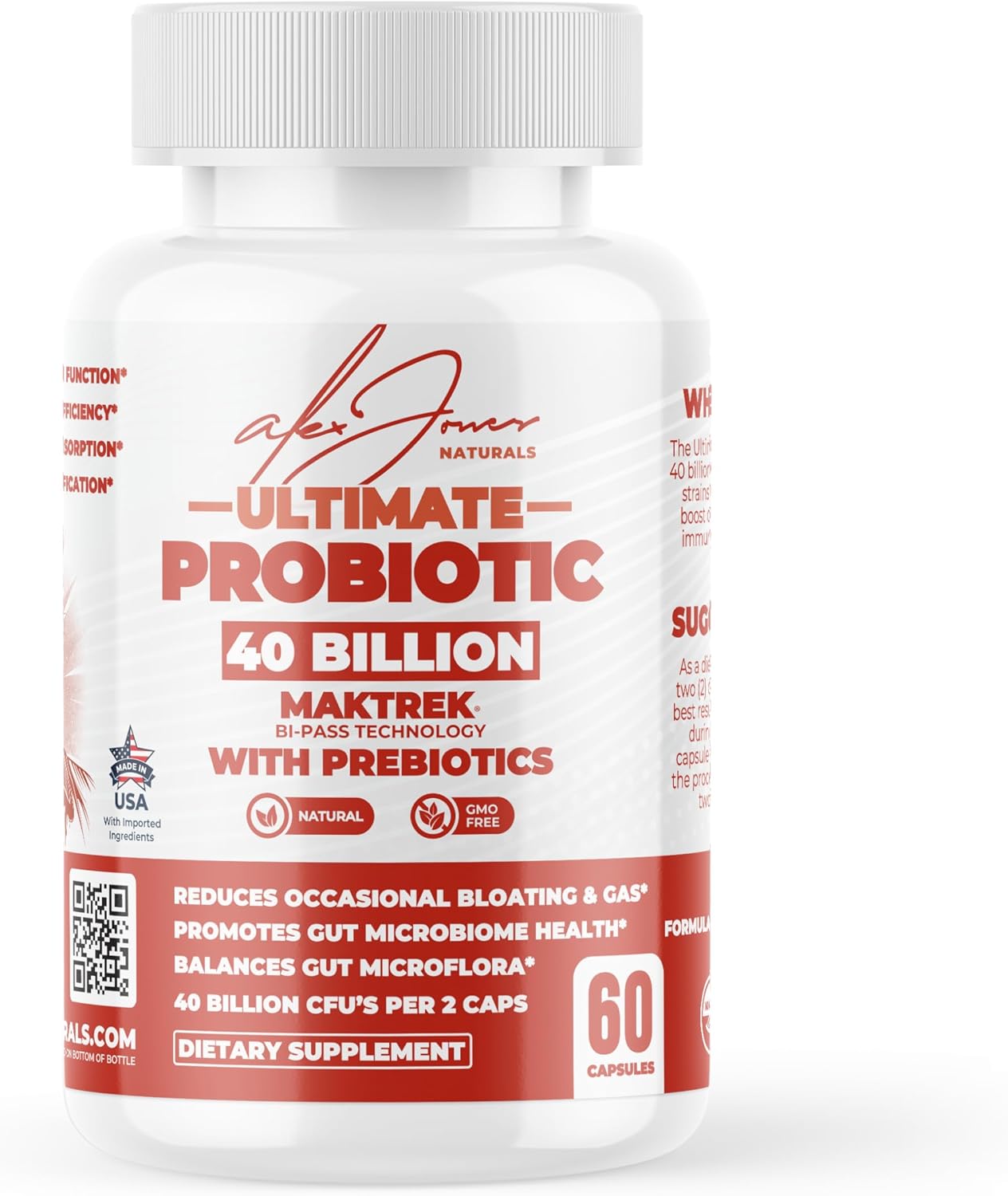 Ultimate Priobiotic with 40 Billion CFUS for Digestive Health, Skin Health, Bloating, Immune Support, and Well Being