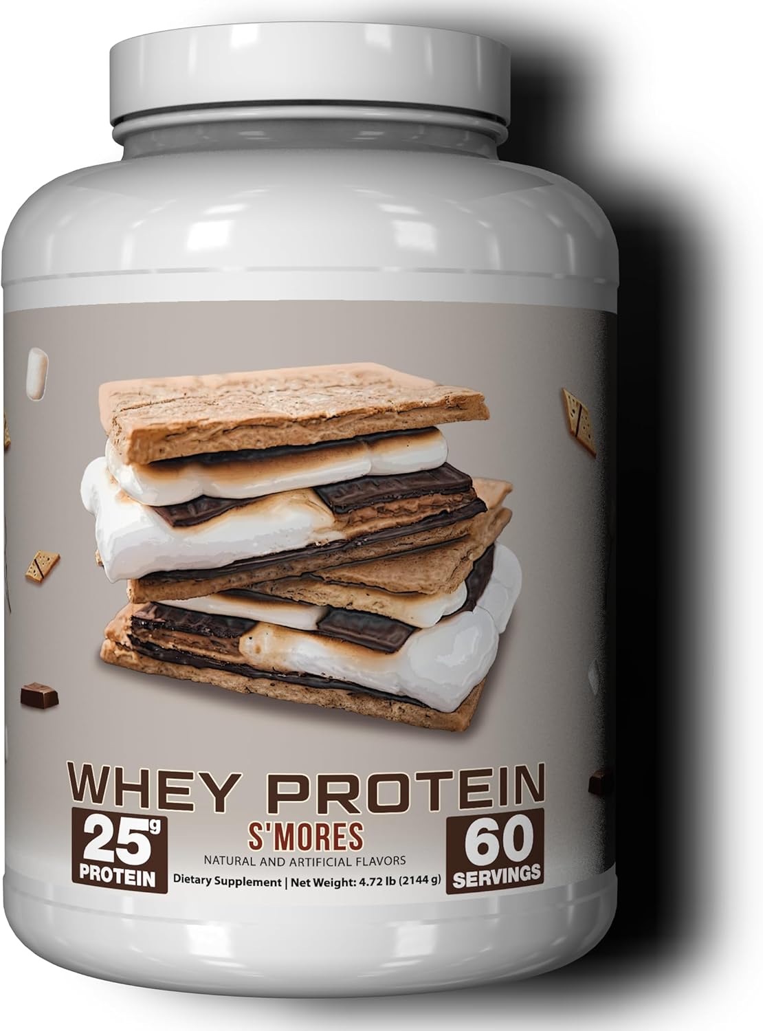 Protein Powder, S'Mores Flavor, 25 G Whey Protein per Scoop, Low Lactose, High Protein for Men and Women with Active Lifestyles, Perfect for Shakes, Smoothies, and Recipes, 60 Servings