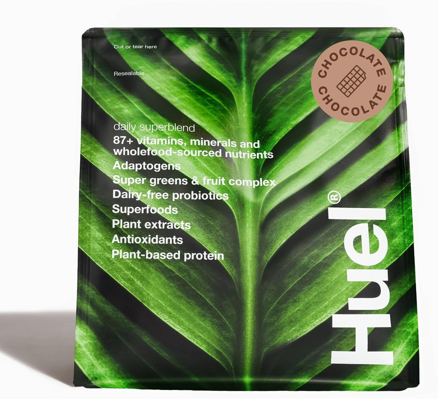 Huel Daily Superblend Chocolate Powder | 25g Plant Based Protein | Super Greens Powder | 87 Vitamins, Minerals, and Wholefood-Sourced Ingredients |19 Servings | Scoop not included to reduce plastic