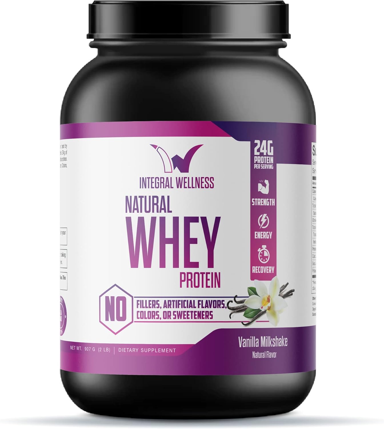 Natural Protein Powder | Sweetened w Stevia | Zero Gums, Hormones, Artificial Flavors, Colors, or Sweeteners | Vanilla