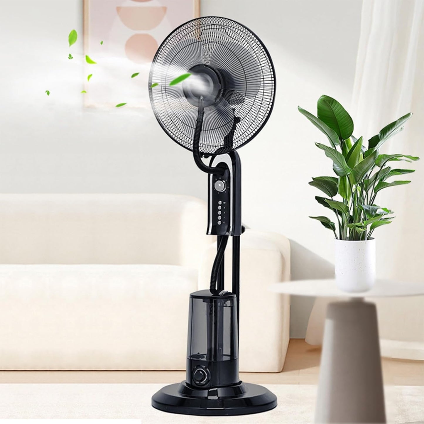 Fan with Mister Outdoor, 17in Patio Misting Fans with 3 Speeds, 90° Oscillating, 3.2L Water Tank, 4 Convenient Casters, Convenient Operation Panel, for Outdoor