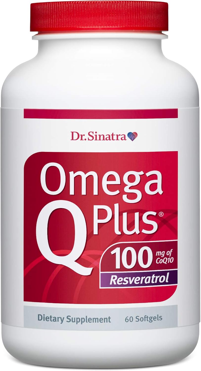 Dr. Sinatra Omega Q Plus 100 Resveratrol \u2013 Omega-3 Supplement Supports Heart Health and Provides Antioxidant Power with 100mg of CoQ10 and Resveratrol (60 softgels)
