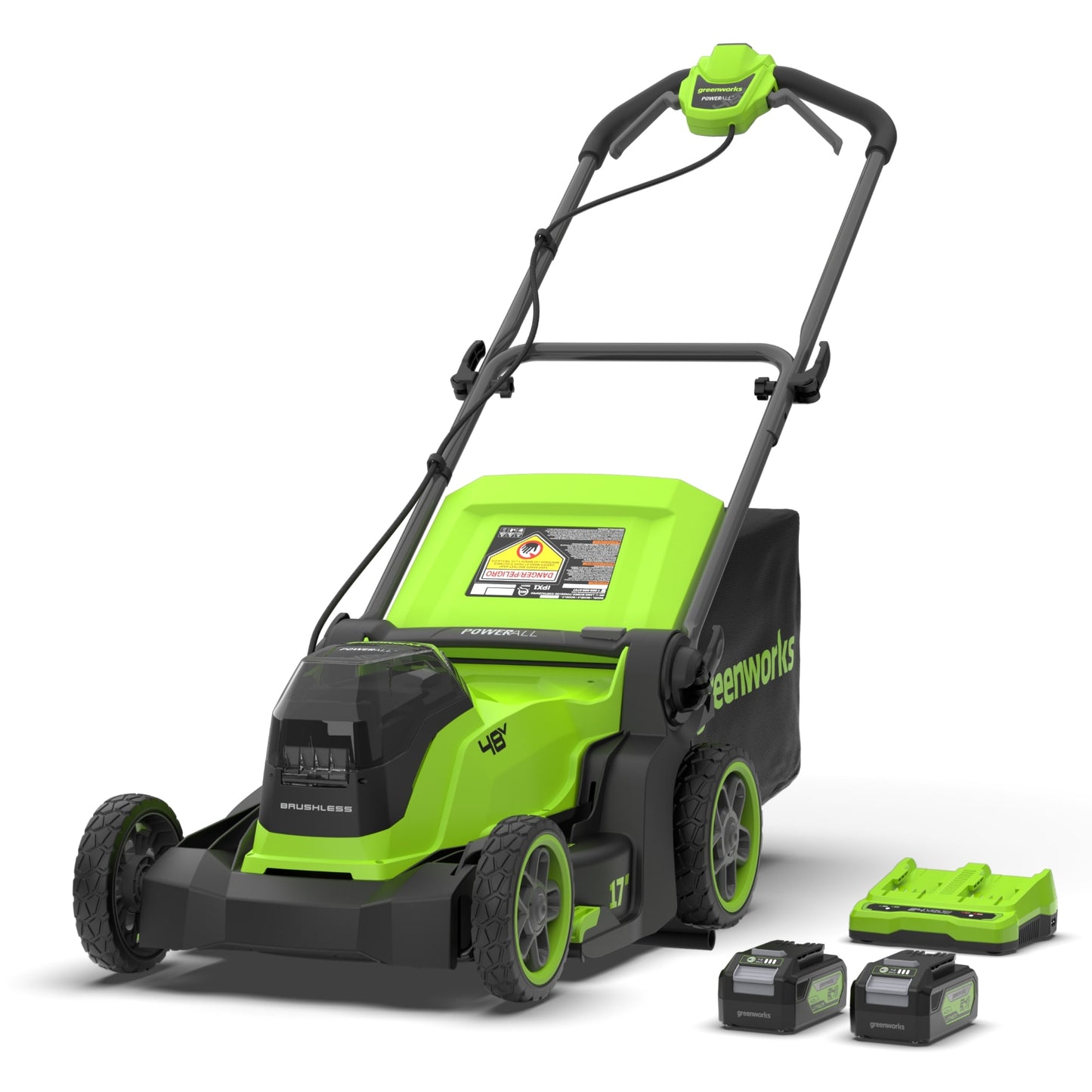 Greenworks 24-volt, 17-in Push Battery Walk Mower with (2) 4 Ah Batteries & Charger Included