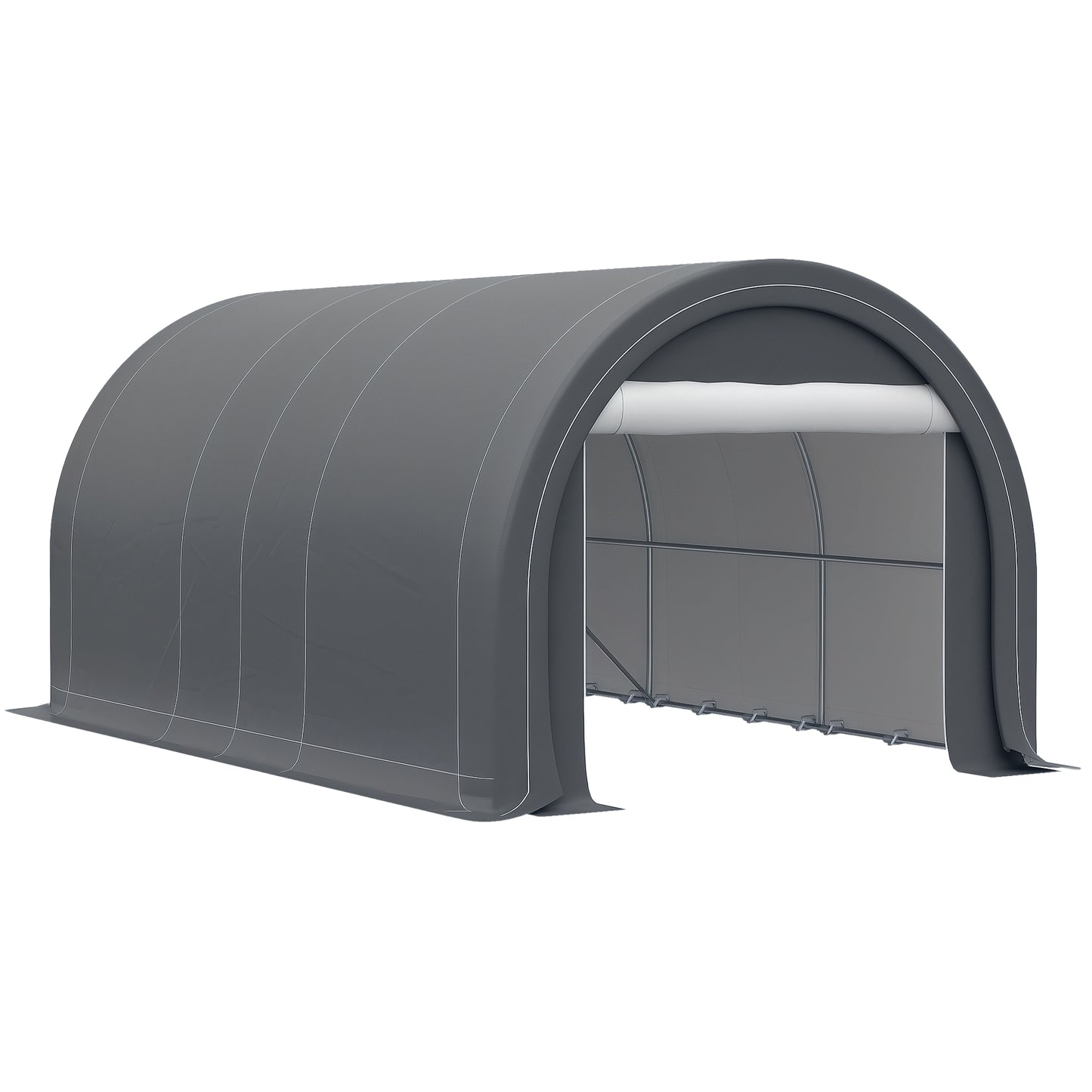 Outsunny 10' x 16' Carport Storage Tent AntiUV PE Portable Garage for Car Truck Boat Motorcycle Bike Garden Tools Outdoor Work Gray