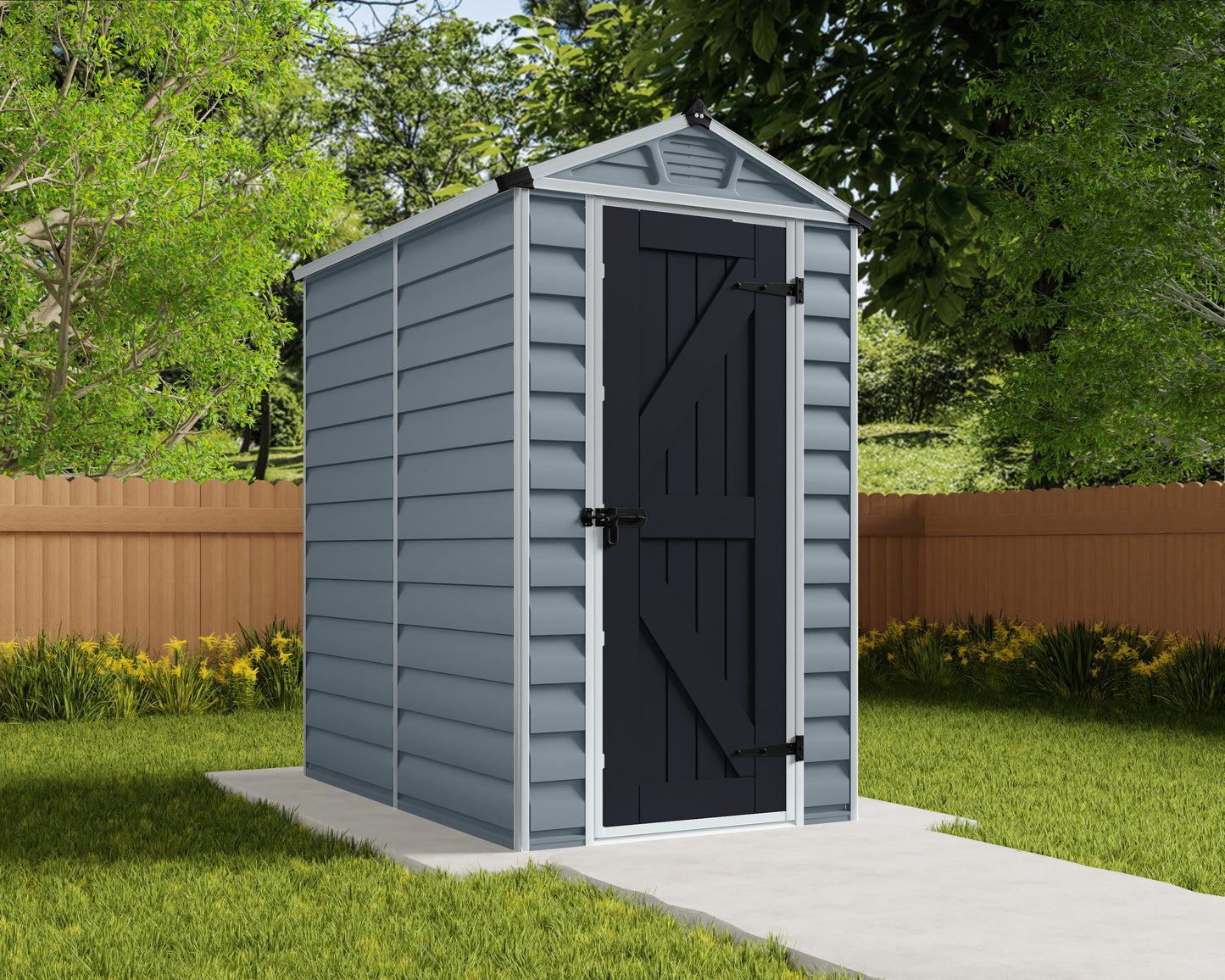 Canopia by Palram 4-ft x 6-ft Skylight Gray Gable Polycarbonate Storage Shed (Floor Included)