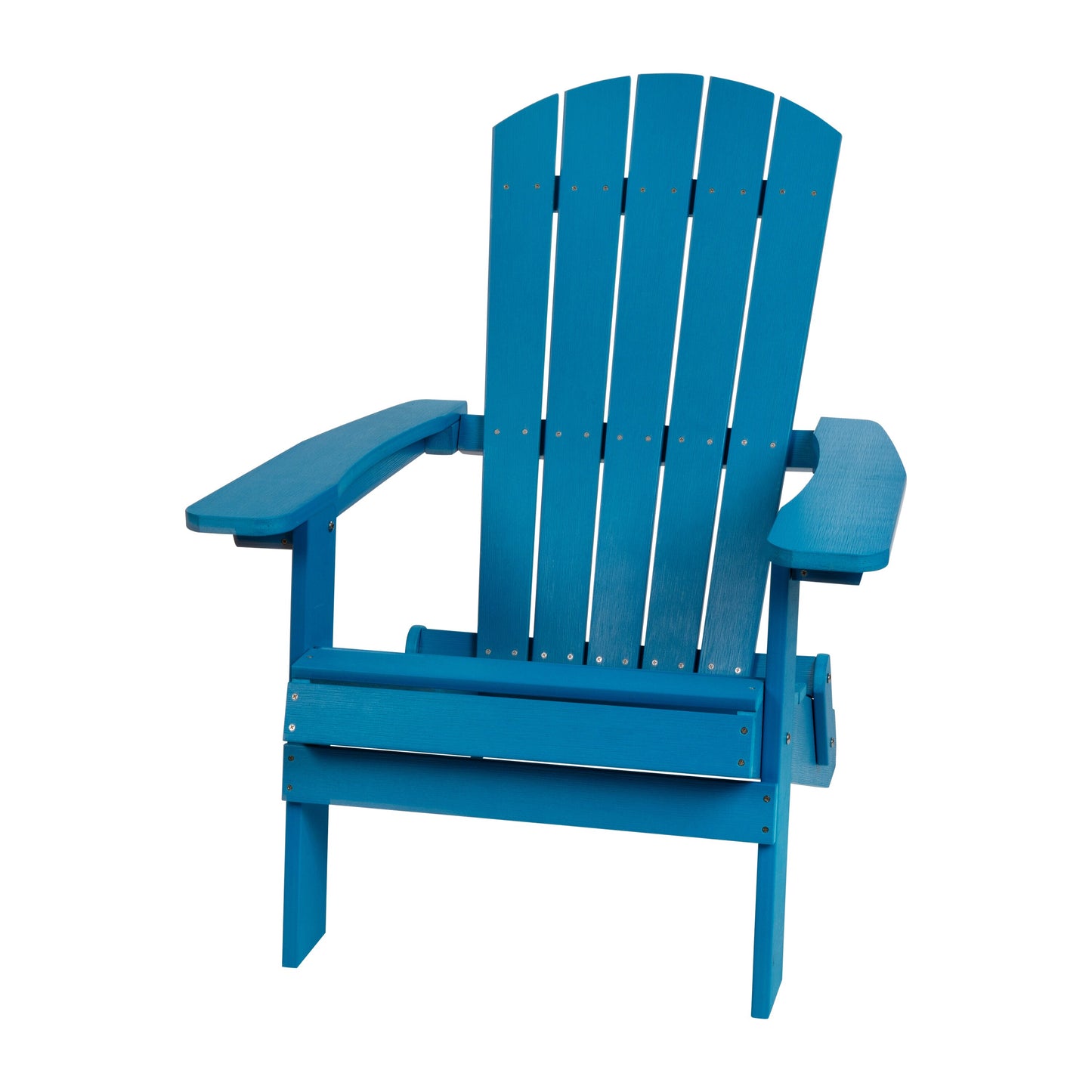 Flash Furniture Charlestown Commercial All-Weather Poly Resin Indoor/Outdoor Folding Adirondack Chair in Blue