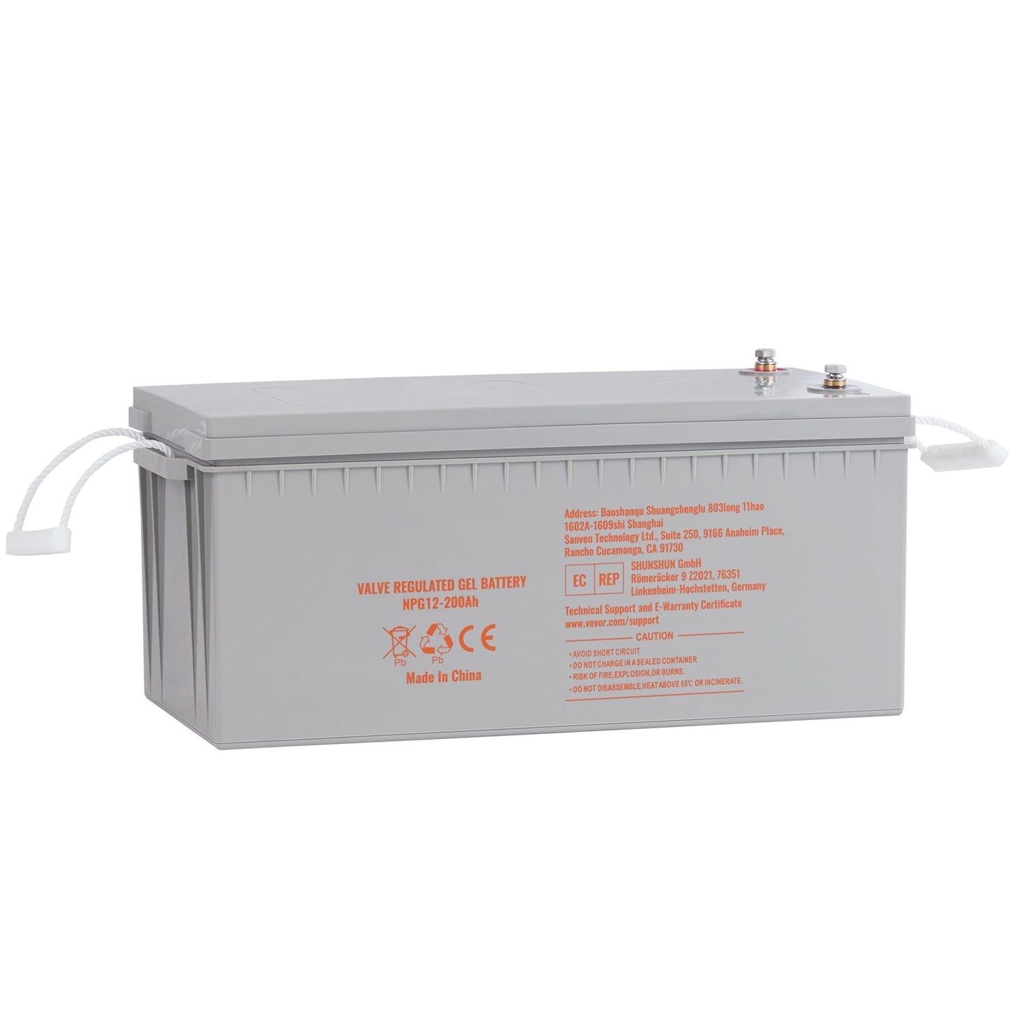 VEVOR Rechargeable AGM Marine Battery 12V 200 AH Designed for RV Solar Marine Off-Grid Use UPS Backup with a Self-Discharge Rate 1400A Current