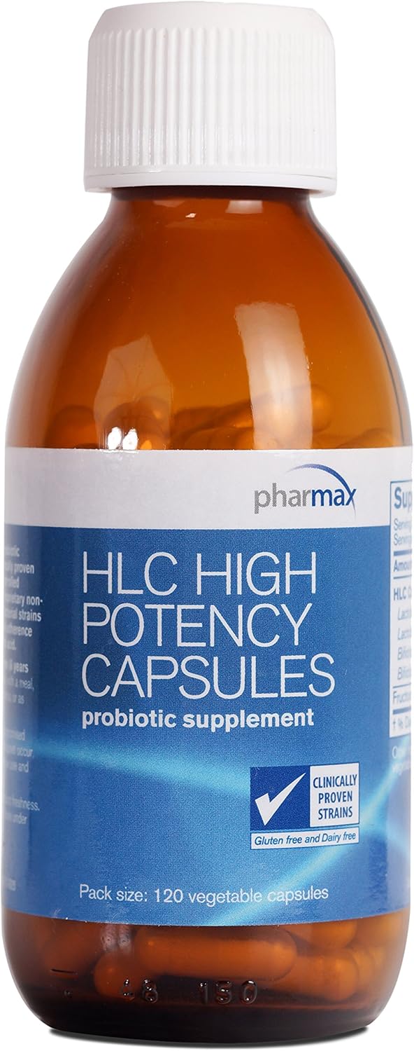 Pharmax HLC High Potency Capsules | Probiotics to Promote Gastrointestinal Health in Adults and Children | 120 Capsules