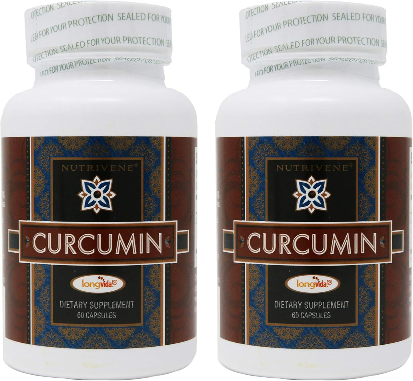 2-Pack Curcumin Longvida by Nutrivene (500 mg, 60 Capsules)