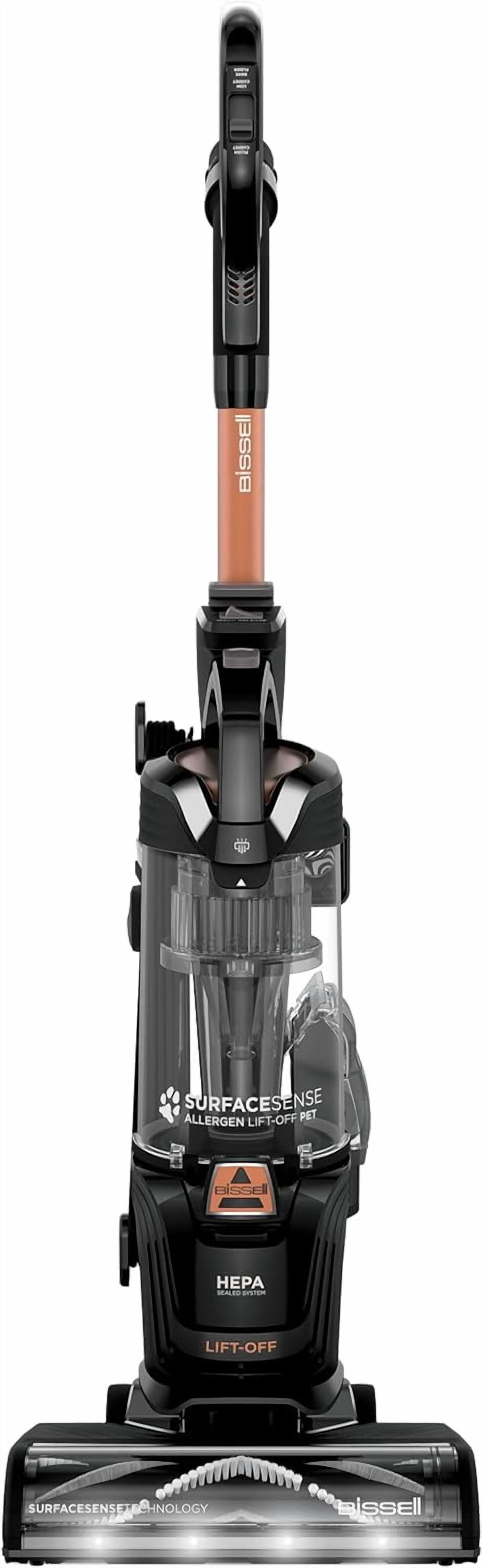 Bissell SurfaceSense Allergen Lift-Off Pet Upright Vacuum, with Tangle-Free Multi-Surface Brush Roll, LED Headlights, & Lift-Off Technology, Black & Copper, 3415