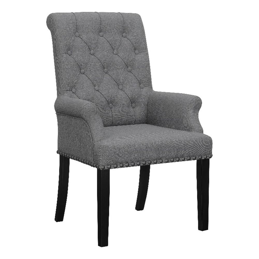 Alana Upholstered Tufted Arm Chair with Nailhead Trim