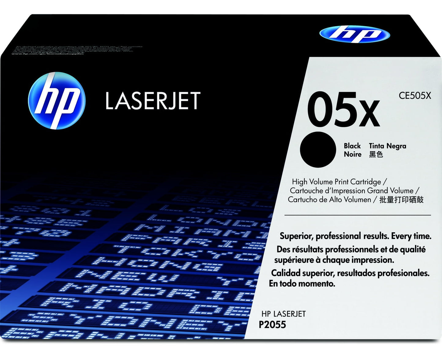 HP 05X High Yield Black Original LaserJet Toner Cartridge, ~6,500 pages, CE505X
