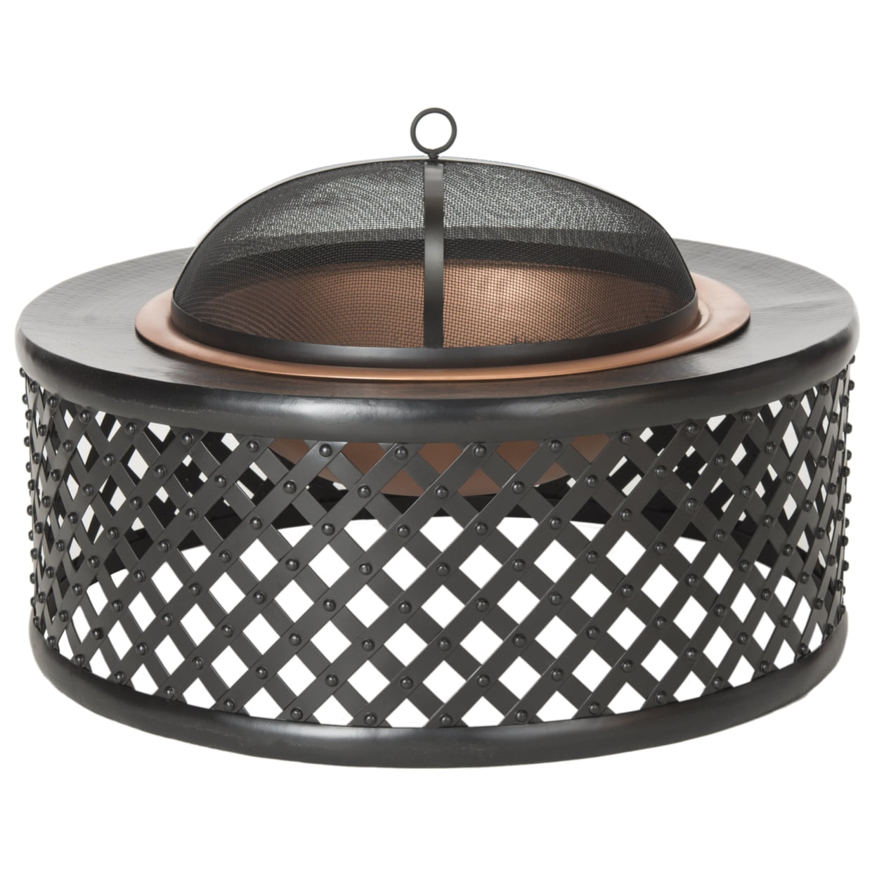 SAFAVIEH Outdoor Collection Jamaica Fire Pit Copper/Black
