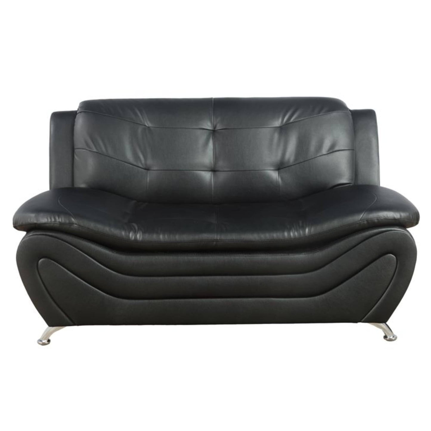 Trumanpick Leather Loveseat Sofa Chair, Modern Comfy Sofa Couch for Living Room Furniture, Black