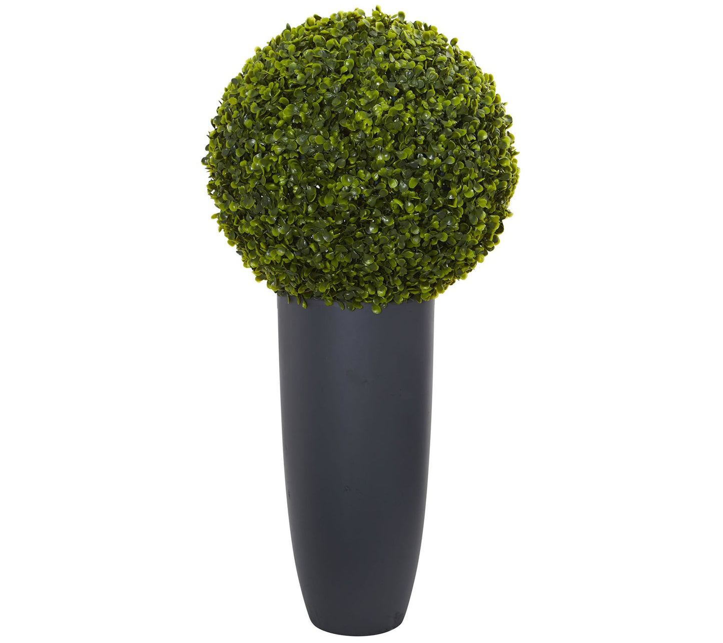 30" Boxwood Topiary in Gray Planter by Nearly Natural