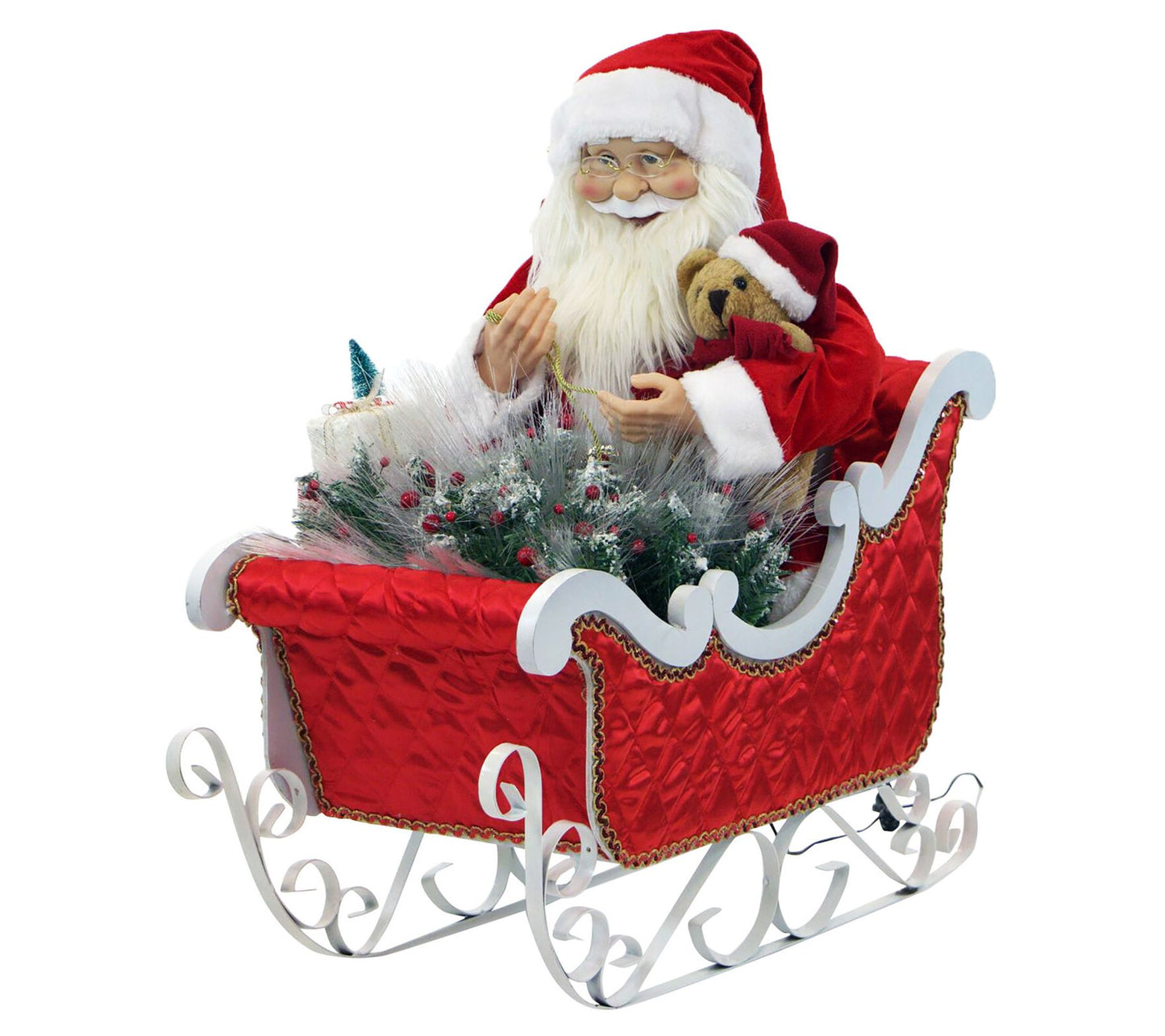 Fraser Hill Farm 28" Santa Claus in his Sleigh with Teddy