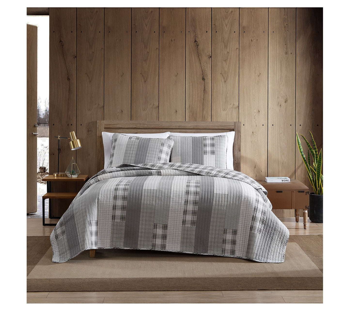 Eddie Bauer Fairview Grey King Quilt Sham Set