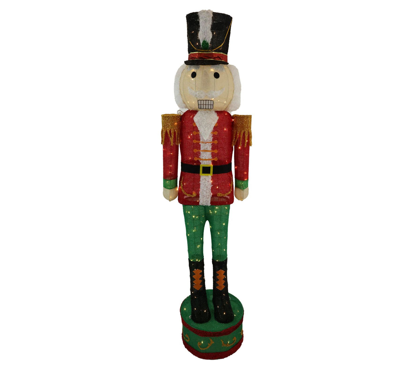 Fraser Hill Farm 6' Prelit Tinsel Nutcracker Indoor or Outdoor