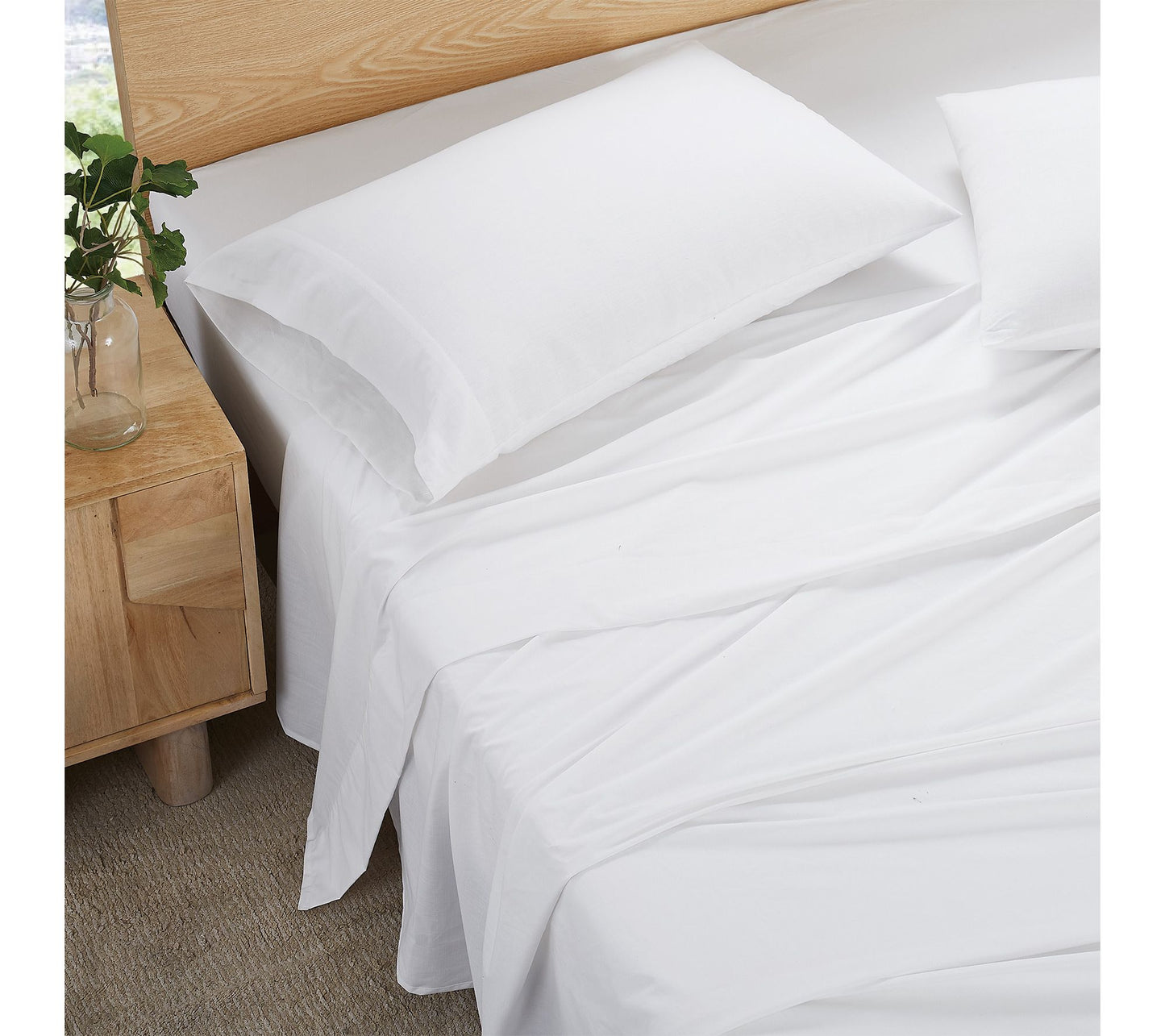 Frye 100% Cotton Linen Weave King 4 Piece SheetSet