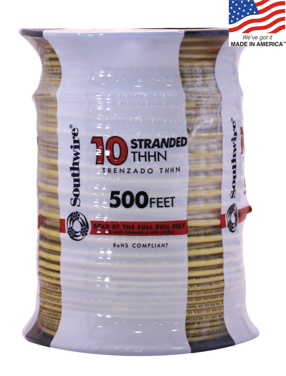 Southwire 500-ft 10-AWG Yellow Stranded Copper Thhn Wire (By-the-roll) 22978157