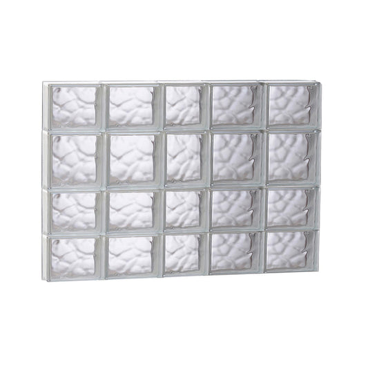 REDI2SET Wavy Glass 36-3/4-in x 25-in Frameless Replacement Glass Block Window