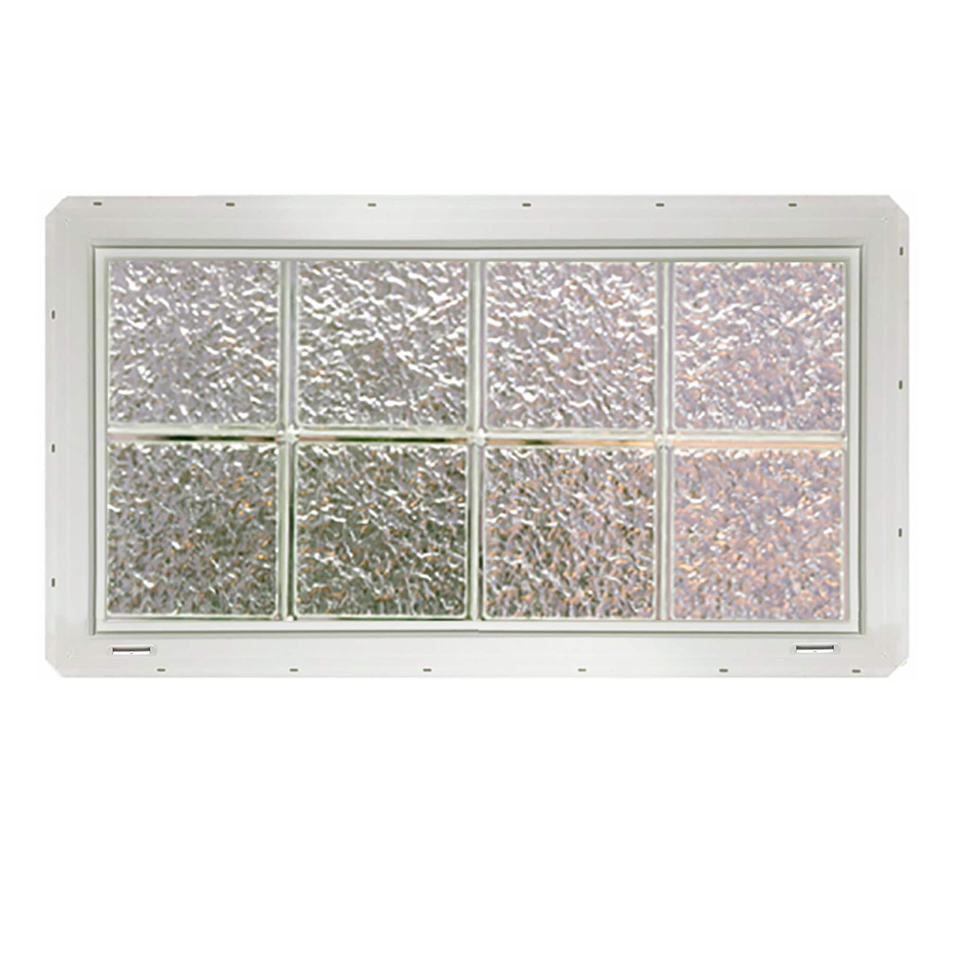 CrystaLok Ice Glass 31-3/4-in x 16-3/4-in Vinyl New construction Glass Block Window