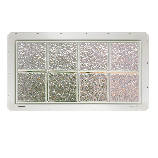 CrystaLok Ice Glass 31-3/4-in x 16-3/4-in Vinyl New construction Glass Block Window