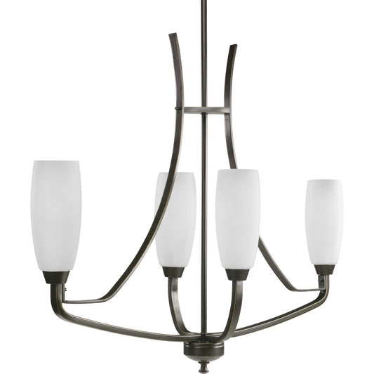 Progress Lighting Wisten 4 -Light Antique Bronze Transitional For Use in Bedrooms, Dining Rooms, Foyers, Kitchens, Living Rooms Chandelier 559346