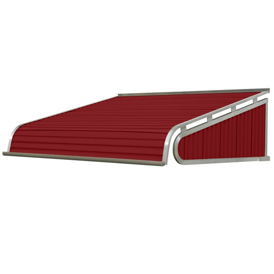 NuImage Awnings 1500 48-Inches Wide x 42-Inches Projection x 16-Inches Height Metal Brick Red Solid Fixed Door Awning