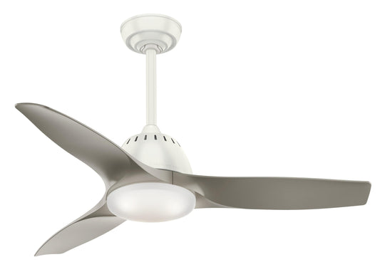Casablanca Wisp 44-in Integrated LED Fresh White with Painted Pewter Blades Ceiling Fan With Light - Remote Included ( 3 -Blade ) 636844