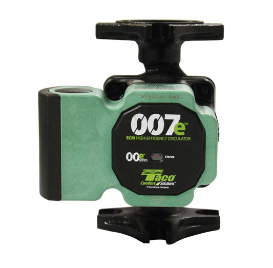 Taco 007-E4 Circulator Pump - Green, Hot Water Compatible, Sure Start Technology, Auto Air Purge - Hydronic Baseboard Heater Accessories A1044