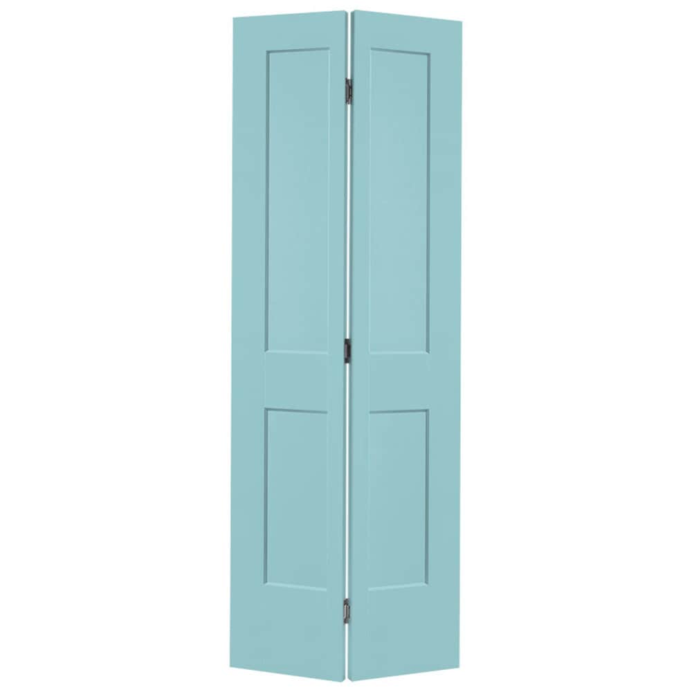 Masonite Logan 36-in x 80-in Sea Mist 2-panel square Smooth Hollow core Prefinished Molded composite Closet Bifold Door ( Hardware Included )