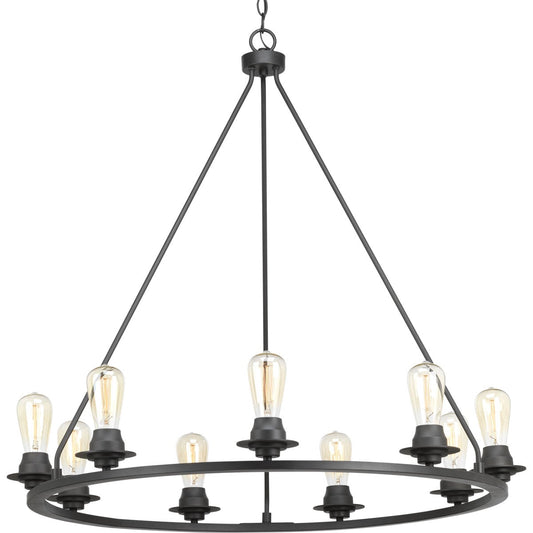Progress Lighting Debut 9 -Light Gray Farmhouse For Use in Bedrooms, Dining Rooms, Foyers, Kitchens, Living Rooms Chandelier 704530